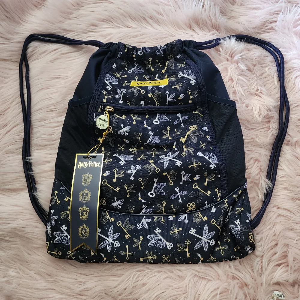 JuJuBe Harry Potter Drawstring Backpack flying keys limited edition
